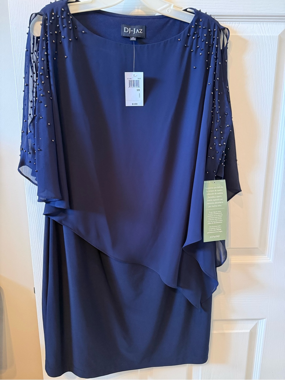 DJ-JAZ Navy Beaded Midi Dress